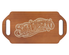 Double Handle Wood Mirror - Brown