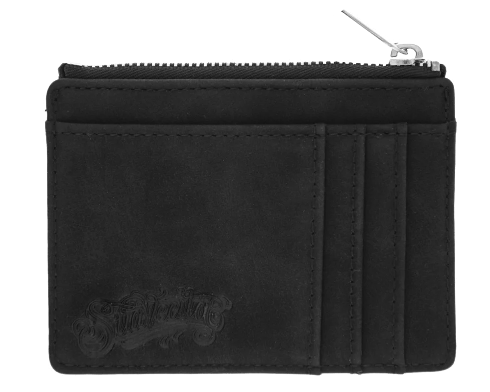 Zipper Card Holder Wallet - Black